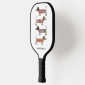 Dackel Dackel Wurst Dog Spaß Personalisiert Pickleball Schläger (Links)