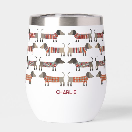 Dackel Dackel Wurst Hund Personalisiert (Rückseite)