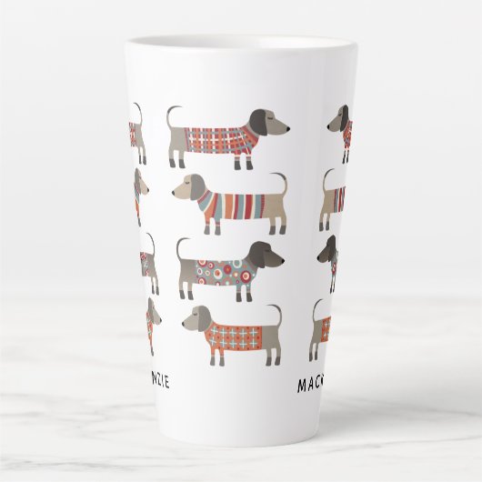 Dackel Dackel Wurst Hund Personalisiert Milchtasse (Vorderseite)