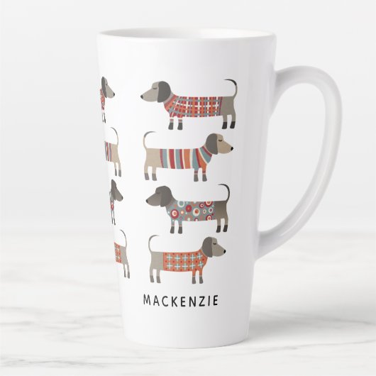Dackel Dackel Wurst Hund Personalisiert Milchtasse (Rechts)