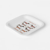 Dackel Dackel Wurst Hund Personalisiert Pappteller (Gewinkelt)