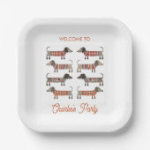 Dackel Dackel Wurst Hund Personalisiert Pappteller (Vorderseite)