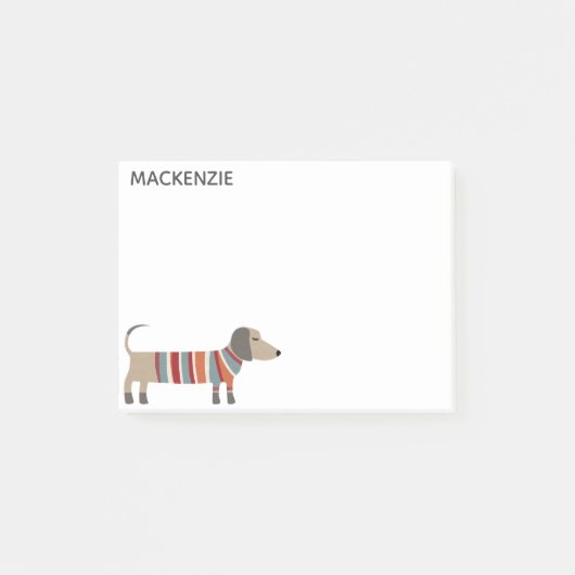 Dackel Dackel Wurst Hund Personalisiert Post-it Klebezettel (Vorderseite)