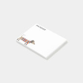 Dackel Dackel Wurst Hund Personalisiert Post-it Klebezettel (angewinkelt)