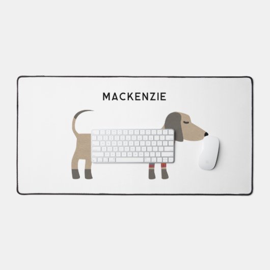 Dackel Dackel Wurst Hund Personalisiert Schreibtischunterlage (Tastatur & Maus)