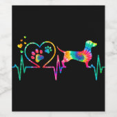 Dackel Dackel Würstchen Mama Vater Herzschlag Gesc Weinetikett (Einzelnes Label)