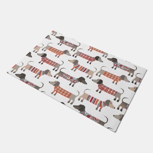 Dackel Dackel Wursthund Fußmatte (Schrägansicht)