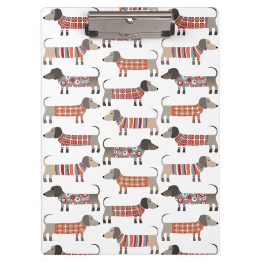 Dackel Dackel Wursthund Klemmbrett (Vorderseite)