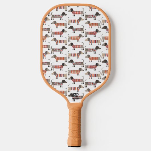 Dackel Dackel Wursthund Pickleball Schläger (Rückseite)