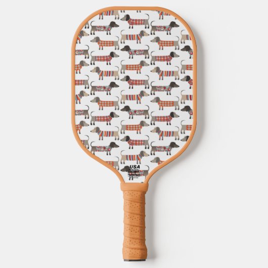 Dackel Dackel Wursthund Pickleball Schläger (Vorderseite)