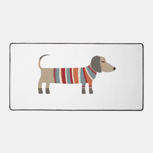 Dackel Dackel Wursthund Schreibtischunterlage (Vorderseite)