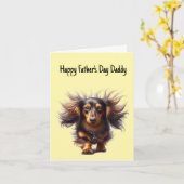 Dackel Daddy Vatertag Card Karte (Gelbe Blume)