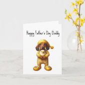 Dackel Daddy Vatertag Card Karte (Gelbe Blume)