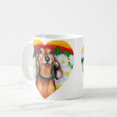 Dackel Daisy Patch Kaffeetasse (Vorderseite Links)