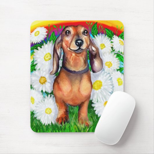 Dackel Daisy Patch Mousepad (Mit Mouse)