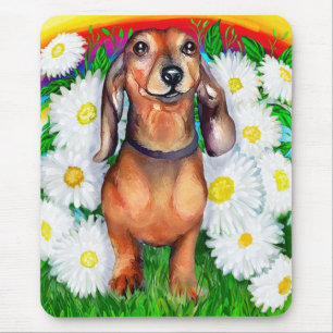 Dackel Daisy Patch Mousepad