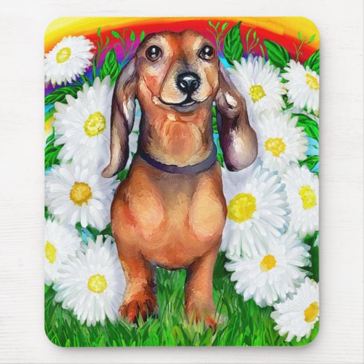 Dackel Daisy Patch Mousepad (Vorne)