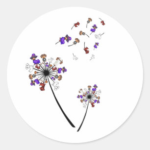 Dackel Dandelion Blume Halloween Kostümideen Runder Aufkleber