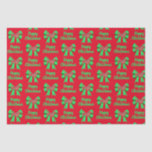 Dackel Daxie Christmas Dog & Bow Red Seidenpapier<br><div class="desc">Dackel Hund Silhouette mit rotem Weihnachtspapier abstraktes Muster und grüner Bogen auf einem roten Hintergrund. Ersetzen Sie das glückliche Weihnachten durch alles,  was Sie mögen. Perfektes niedliches Weihnachtsblatt für Haustiergeschenke.</div>