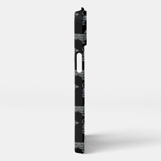 Dackel Daxie Dog Niedliche Silhouette Raster Schwa iPhone Hülle (Rechte Seite)