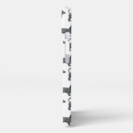 Dackel Daxie Dog Niedliche Silhouette Raster Weiß iPhone Hülle (Linke Seite)