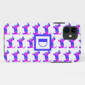 Dackel/Daxie Hund Lover Pink Blue Monogram Case-Mate iPhone Hülle (Rückseite (Horizontal))