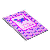 Dackel/Daxie-Hund Lover Rosa und blaue Silhouette Notizblock (Rechte Seite)
