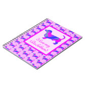 Dackel/Daxie-Hund Lover Rosa und blaue Silhouette Notizblock (Linke Seite)