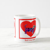 Dackel / Daxie Hund Roter Valentinstag Herz Kaffeetasse (VorderseiteRechts)