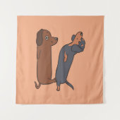 Dackel decke|Dackel Mama Funny|Dackel Wandteppich (Vorderseite (Horizontal))