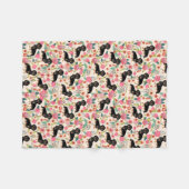 Dackel-Decke - Schwarzes und tan Dackeln - Creme Fleecedecke (Vorderseite (Horizontal))