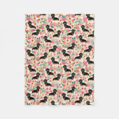 Dackel-Decke - Schwarzes und tan Dackeln - Creme Fleecedecke (Vorderseite)