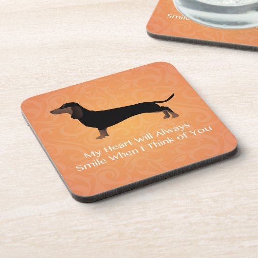 Dackel - Denken Sie an Ihr Design Getränkeuntersetzer (Linke Seite)