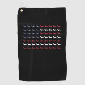 Dackel der American Flag Silhouette am 4. Juli Golfhandtuch (Vorderseite)