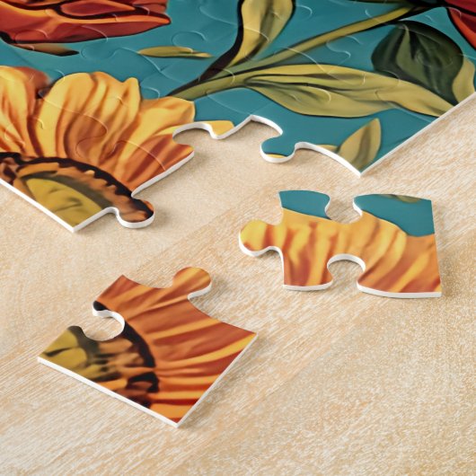 "Dackel der Blumen - farbenfrohe Hunde-Puzzle" Puzzle (Seite)