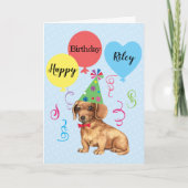 Dackel der Geburtstagsfeiertage Karte (Vorderseite)