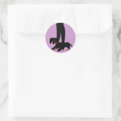 Dackel der Mädchen Nachtheraus - Runder Aufkleber (Tasche)