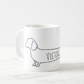 Dackel der Minimalistischen Dackel Kaffeetasse (Vorderseite Links)