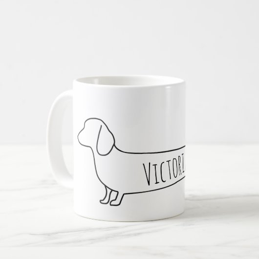 Dackel der Minimalistischen Dackel Kaffeetasse (Vorderseite Links)