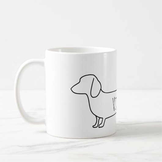 Dackel der Minimalistischen Dackel Kaffeetasse (Links)