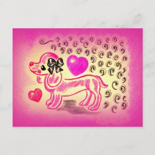 Dackel der niedlichen Liebe Postkarte (Vorderseite)
