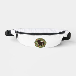 Dackel der Shadow-Silhouette in einem Kranz Bauchtasche