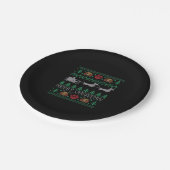 Dackel der Weihnachtsfeier Dackel Ugly Chri Pappteller (Schrägansicht)