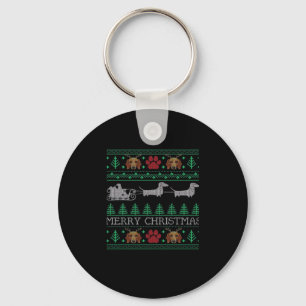 Dackel der Weihnachtsfeier Dackel Ugly Chri Schlüsselanhänger