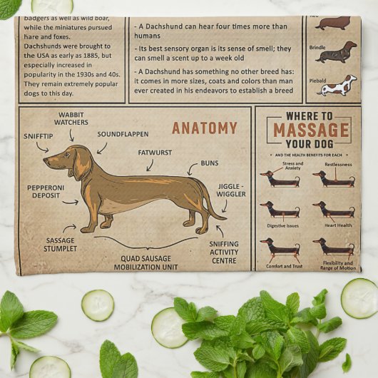 Dackel der wissensbasierten Dackel Geschirrtuch (Gefaltet)