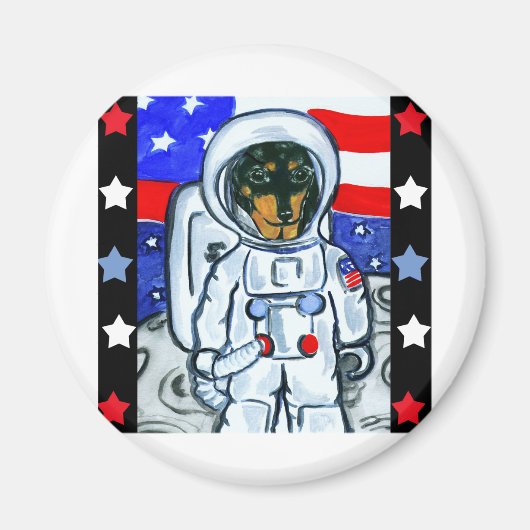 Dackel des Astronauten Magnet (Vorne)