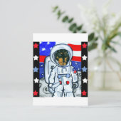 Dackel des Astronauten Postkarte (Stehend Vorderseite)