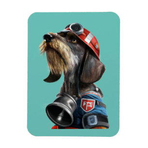 Dackel des Feuerwehrkopfes Magnet