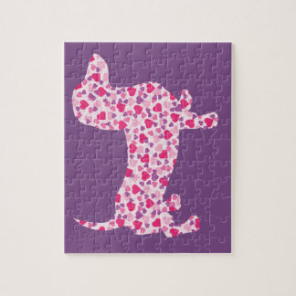 Dackel des rosa Herzens Puzzle