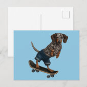 Dackel des Skateboardens Postkarte (Vorne/Hinten)